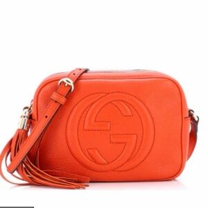 GUCCI Soho Disco Orange Leather Bag Crossbody